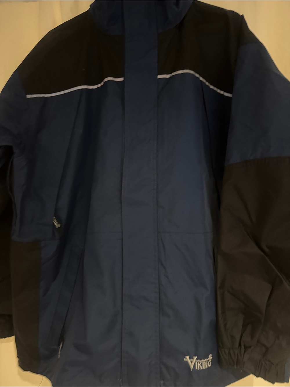Viking Men's Blue and Black Waterproof Rain Jacket